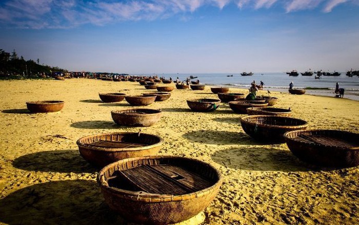 Basket boats in Da Nang Vietnam