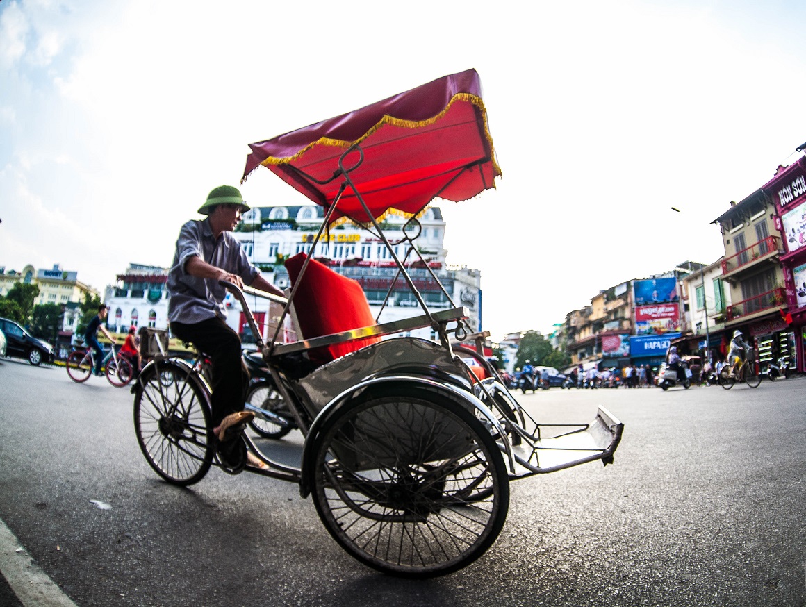 Cyclo in Hanoi Vietnam