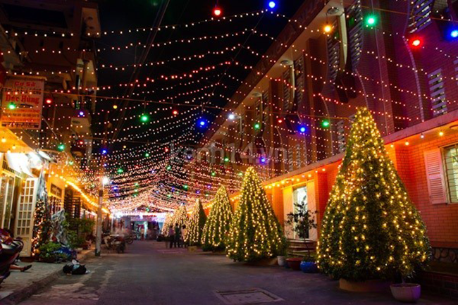 Steets Decoration in Christmas Hanoi Vietnam